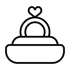 Sticker - Heart Shaped Ring Vector Icon