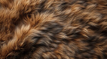 Texture Of Long Brown Natural Luxurious Fur Closeup