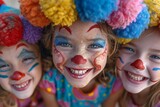 Fototapeta  - Clown Makeup Party: A Fun and Festive Event for Kids Generative AI