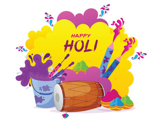 Wall Mural - Vector illustration Happy Holi Editable Post Banner Template 