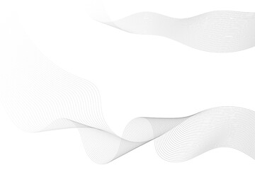 Wave Future Technology White and Grey Background Abstract for Business Power Point
