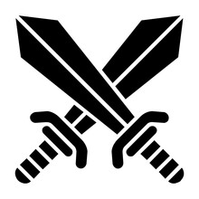 Sword Glyph Icon Illustration Vector Grapic