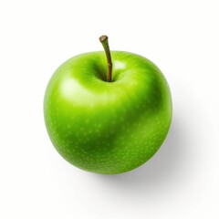 Wall Mural - A single piece of green apple isolated on white background