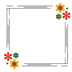 Wall Mural - juneteenth flower frame design element collection