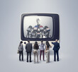 © stokkete - Audience following fake news on television