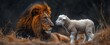 Lion and Lamb: A Cute and Unusual Encounter Generative AI