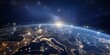 Europe at night viewed from space with city lights of planet Earth