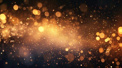 Wall Mural - golden focus lights with sparkle dust background
