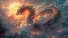 Dragon's Den: A Fantastical Nighttime Scene Generative AI