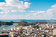 Shimonoseki Kanmon Straits and city view in Yamaguchi, Japan