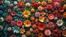 Flower Power: A Vibrant Display Of Seasonal Blossoms Generative AI