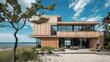 A contemporary coastal house that harmoniously merges in with the surrounding shoreline thanks to its natural wood façade