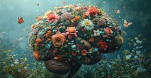 Flower Power: A Flower-Filled Brain In A Flower Garden Generative AI