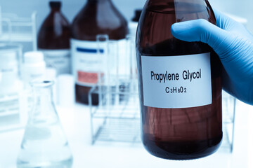 Sticker - Propylene glycol in chemical container, chemical analysis in laboratory