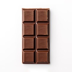 Wall Mural - Sweet square chocolate bar isolated on white background.