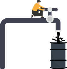 Sticker - Oil price crisis, risk from energy or oil company stock or loss from commodity price volatility concept

