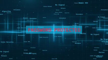 password protected concept with computer technology