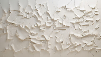 Wall Mural - cracks in an old white wall, poured, photo-realistic hyperbole, chalk, hard-edged