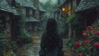 © ProArt Studios - Mysterious medieval girl with a cloak in a dark and haunted scene