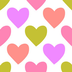 Wall Mural - Valentines hearts seamless pattern. Valentine's day. Background for gift boxes, wrapping paper, wallpapers, textiles, papers, fabrics