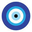 © JunnU studio - Greek evil eye vector, symbol of protection. Glass Turkish eye Nazar Boncugu. Amulet, talisman from the evil eye.