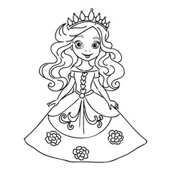 Wall Mural - Little Princess Coloring page for kids