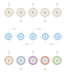 Wall Mural - collection of infographic design templates with 5 options, steps or parts. the concepts of 5 consecu