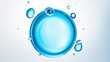 © drizzlingstarsstudio - Pristine, glossy blue droplet with circles isolated on a close-up, white background