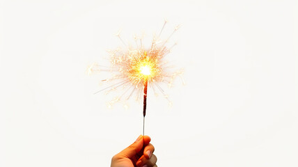 Wall Mural - Various sparklers and Bengal light sticks separated on a white background 