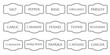 © Alex - Set of vector kitchen sticker, spice pepper label, herb tag, spicy emblem, paper, salt, ginger, thyme, sugar, jar label