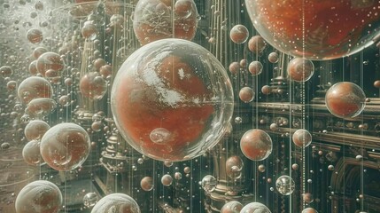 Wall Mural - abstract interdimensional travel astral projection. portal to another universe. sphere pattern in th