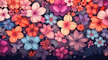 Valentine's Day Background With Colourful Flowers.