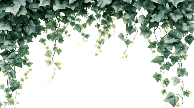vine plant jungle, climbing isolated on white background