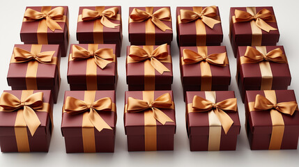 Poster - golden gift boxes