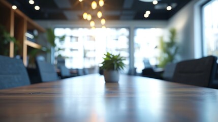 blur photo of Office empty meeting table Background