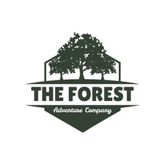 Canvas Print - Tree logo design. Pine forest logo vector illustration