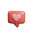 © dirainart - heart icon messenger valentine day 3D asset transparent background for design