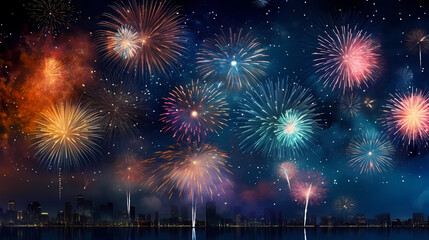 Fireworks background for celebration, holiday celebration concept