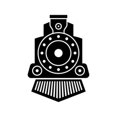 Vintage Old Locomotive Engine icon or logo Design Vector