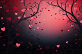 Fototapeta Przestrzenne - Valentines day background with hearts bokeh