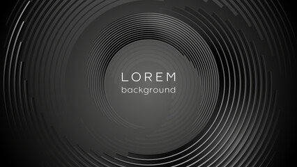 Black circular modern illustration. Abstract backdrop for your text.