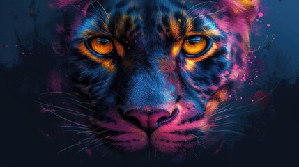 Wall Mural - art portrait of a tiger