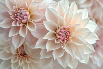 Wall Mural - White and pink dahlia flowers