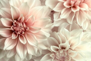Wall Mural - White and pink dahlia flowers