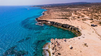 Wall Mural - Aerial view of Aya Nappa, Cyprus.