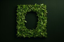 Greenery Adorned Pound Sign On Green Backdrop. Generative AI