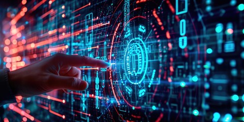 Cyber security technology on a global network concept
