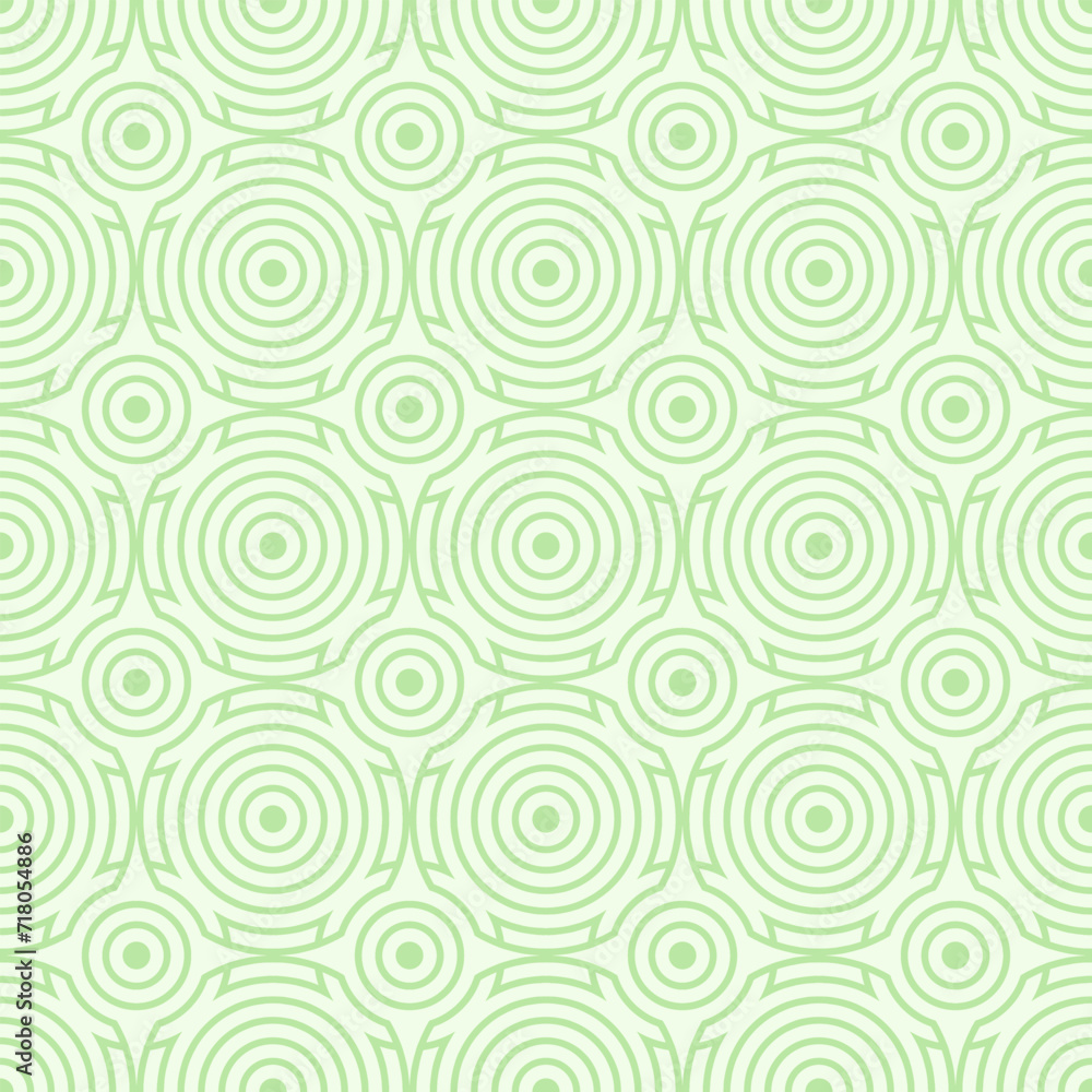 Green seamless background with circles and arcs, texture pattern for ...