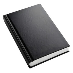 Mockup of the closed black book on PNG. 