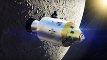 Nasa Apollo Command And Service Module Spacecraft Orbiting The Moon
